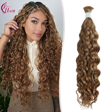 FH hair bundle no weft #30 Copper Brown Water Wave Braiding Hair Bulk - Soft Human Hair Extensions