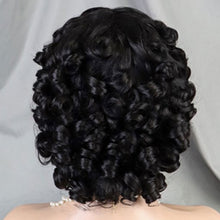 FH 100% human hair wig 10 inches loose curly machine made wig short curly wig