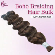 FH hair bundle no weft #4 Chocolate Brown Loose Deep Wave Human Hair Braiding Bulk - Soft & Tangle-Free