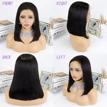 FH 200% 13X4 Lace Frontal Bob Wig Natural Hair Straight Virgin Remy Hair #Nature Clolor