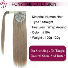 Load image into Gallery viewer, FH dark color 10A silky straight ponytail human hair russian hair