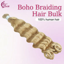 FH hair bundle no weft Loose Deep Wave Braiding Hair Bulk #27 Honey Blonde - 100% Human Hair for Boho Braids