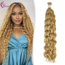 FH hair bundle no weft #27 Honey Blonde Water Wave Bulk Hair - Natural Human Hair Extensions for Styling