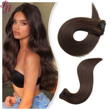 FH dark brown #2 Russian human hair clip in hair extension