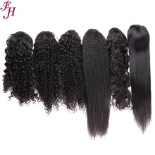 Load image into Gallery viewer, FH natural black #1B 100% indian virgin raw human hair straight drawstring ponytail