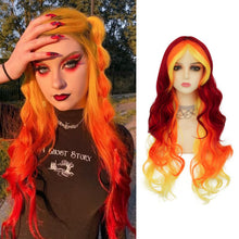 FH cosplay wig syntthetic fiber 28inches Fire Ombre P14903