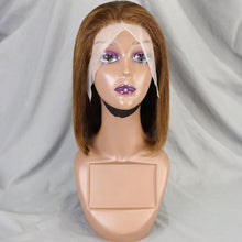 FH 200% 13X4 Lace Frontal Bob Wig Natural Hair Straight Virgin Remy Hair 14'' #1B-350-1B