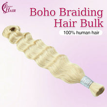 FH hair bundle no weft Loose Deep Wave Braiding Hair Bulk #613 Platinum Blonde - 100% Human Hair for Boho Braids