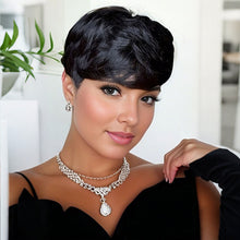 FH 100% human hair wig 8 inches machine made wig short curly wig