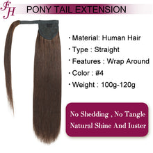 FH European human hair chocolate brown straight hair ponytail #4
