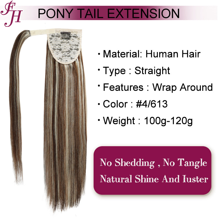 FH highlight P4/613 hairpiece ponytail human hair raw claw clip ponytail human hair