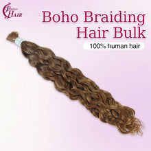 FH hair bundle no weft #30 Copper Brown Water Wave Braiding Hair Bulk - Soft Human Hair Extensions