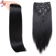 Load image into Gallery viewer, FH jet black #1 human hair clip in hair extension