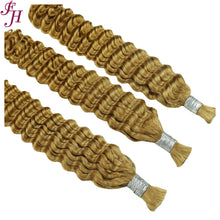 FH 1 bundle 100% Virgin Human Hair Bulk - Deep Wave #27 Honey Blonde Braiding Hair Extensions.