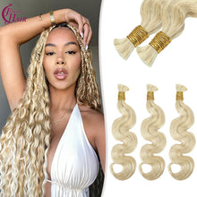 FH 1 bundle 100g/pack body wave human hair bulk shade 27 (light blonde) boho braids bulk hair 12-24 inches