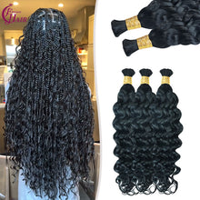 FH 1 bundle Premium Italian curly 100% Human Hair Boho Braiding Bulk - #1 Jet Black for Goddess Braids & Wigs