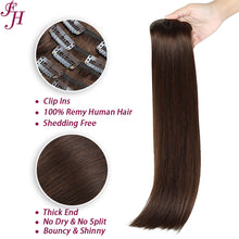 FH dark brown #2 Russian human hair clip in hair extension