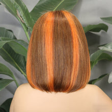 FH 4x4 Bang Staight HD lace closure Bob wig natural hair 12 inches