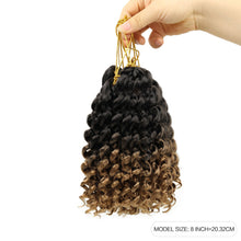 FH P14184 synthetic curly hair 8 inch #1B/27 crochet braid hair-6 bags