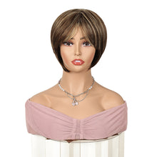 FH Brown Pixie Bob Wig Pixie Cut Wig for Women Synthetic Hair P13888K