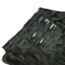 FH  curly synthetic hair extensions clip in 4 pcs one set