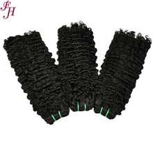 FH  Natural Black Burmese Curly Human Hair Bundles Weave Hair-1 Piece