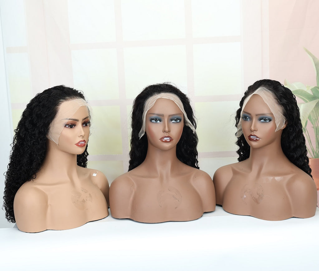 FH 13x4 jerry curly natural black 13x4 lace real hair wig
