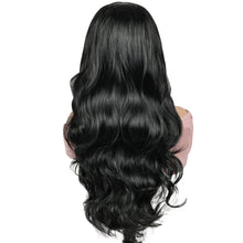 P14934K Black Long Wavy Wigs for Women Synthetic Hair