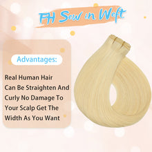 Load image into Gallery viewer, FH blonde #613 European remy human hair weft extension