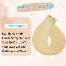 FH blonde #613 European remy human hair weft extension