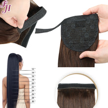 FH European human hair chocolate brown straight hair ponytail #4