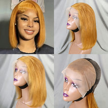 FH 200% 13X4 Lace Frontal Bob Wig Natural Hair Straight Virgin Remy Hair #350