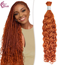 FH hair bundle no weft Italian Curly Braiding Hair Bulk #350 Copper Red 100% Human Hair for Knotless Boho Braids