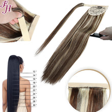 Load image into Gallery viewer, FH highlight P4/613 hairpiece ponytail human hair raw claw clip ponytail human hair