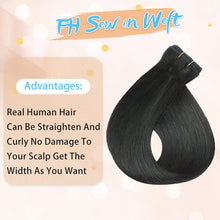 FH natural black #1B high quality human hair weft extension