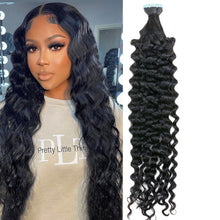 FH original human hair deep wave tape hair extensions 50g/pack