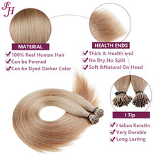 FH dark blonde #10A Italy keratin i tip human hair extension