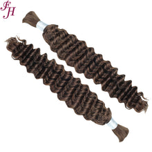 FH 1pcs colored deep wave human hair bulk boho braids bulk hair
