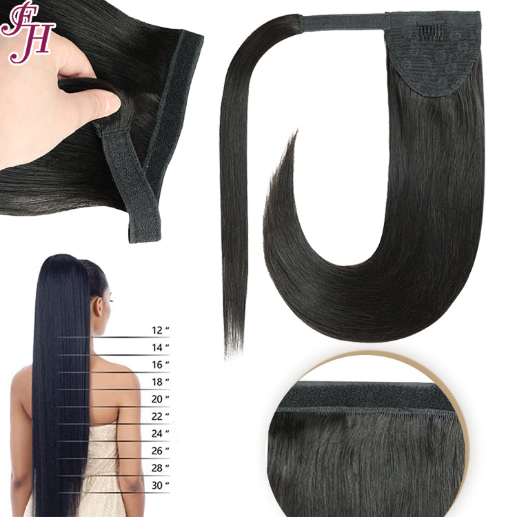 FH human hair vendor supply raw virgin straight ponytail extensions human hair