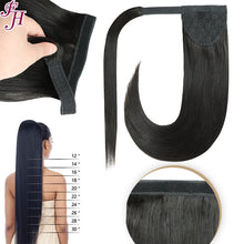Load image into Gallery viewer, FH human hair vendor supply raw virgin straight ponytail extensions human hair
