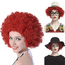 FH Afro Wigs Afro Kinky Curly Wig with Bangs No Glueless (10inch,Red)p14843