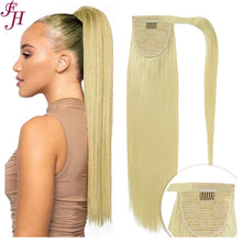 Load image into Gallery viewer, FH factory supply blonde 613 clip in wrap around ponytail human hair