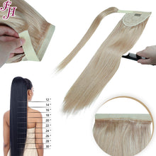 Load image into Gallery viewer, FH 18K ponytail natural human hair clip in ponytail extension