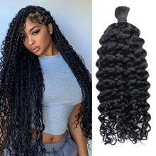 FH 100g/pack deep curly human hair bulk natural black boho braids bulk hair