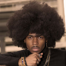 FH Curly Wigs Afro Men Wigs for Men Black Wig Soft Short Curly Synthetic Afro Wig   p14877