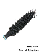 FH original human hair deep wave tape hair extensions 50g/pack