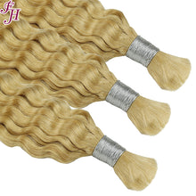 FH 1 bundle Luxury #613 Platinum Blonde Deep Wave Hair Bulk - Perfect for Boho Braids & Wigs