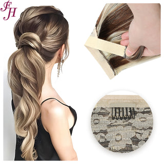 FH highlight P4/613 hairpiece ponytail human hair raw claw clip ponytail human hair