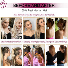 Load image into Gallery viewer, FH factory supply blonde 613 clip in wrap around ponytail human hair