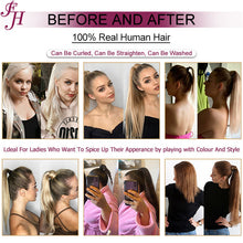 Load image into Gallery viewer, FH dark color 10A silky straight ponytail human hair russian hair